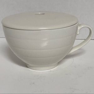 Tea Forte Vent Cup w Lid, Porcelain White Teacup